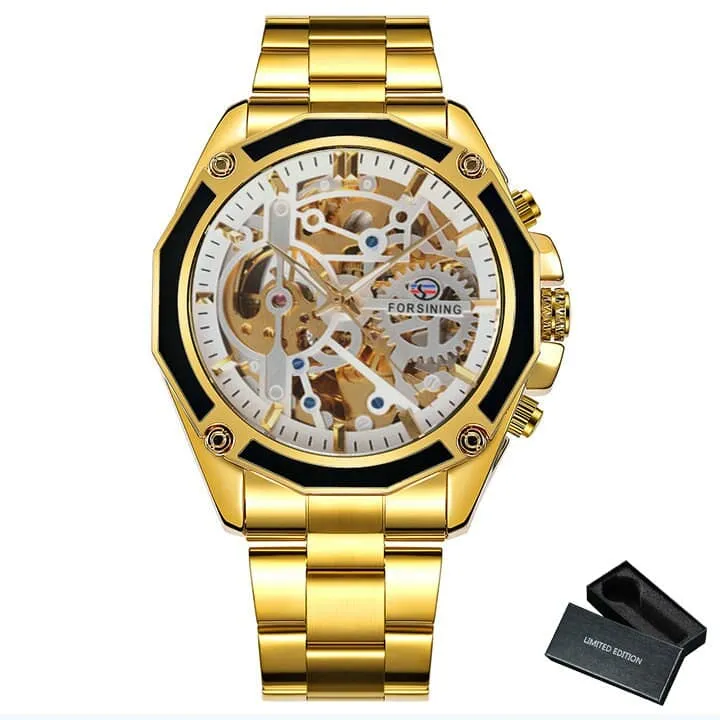 Business Men's Mechanical Automatic Skeleton Watches