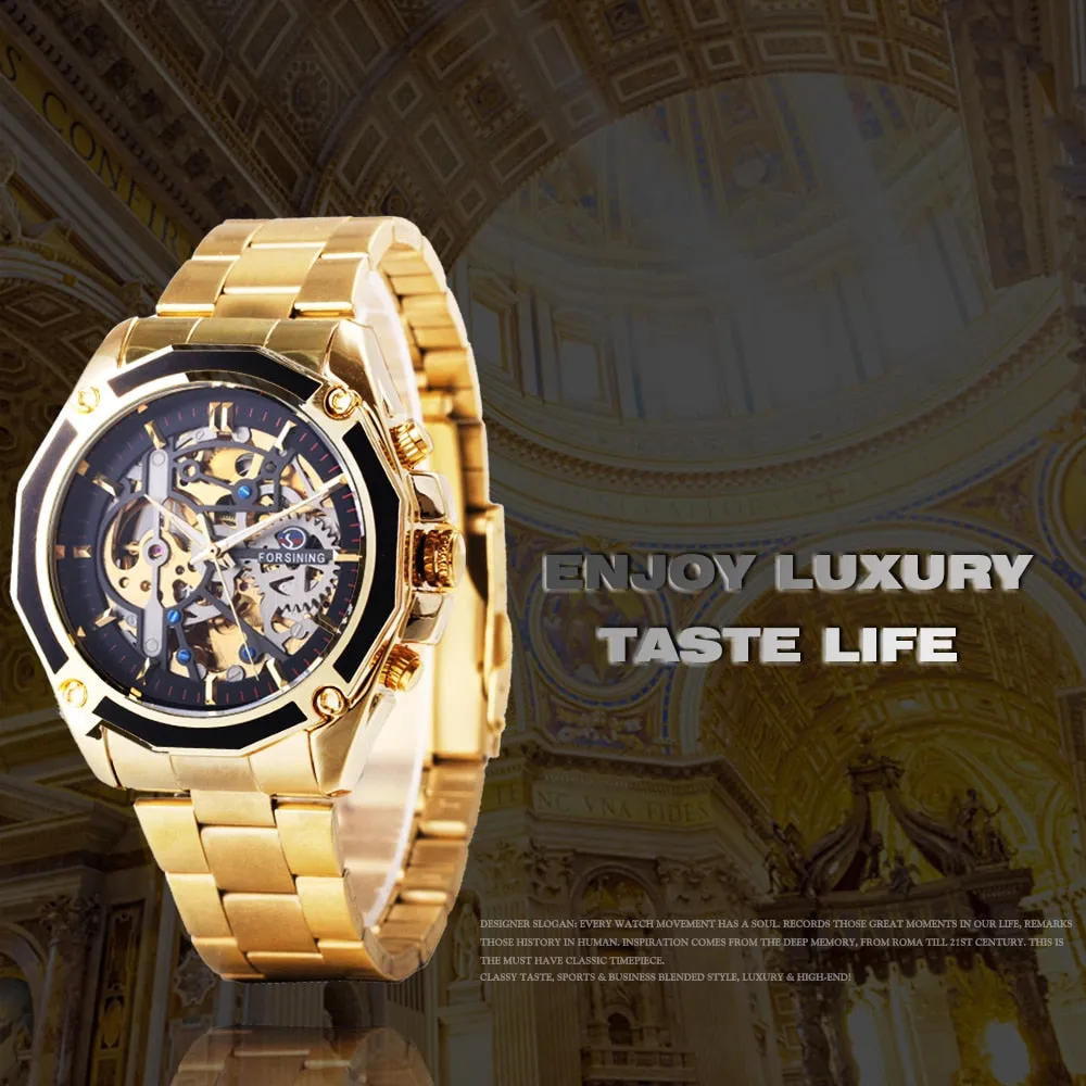 Business Men's Mechanical Automatic Skeleton Watches