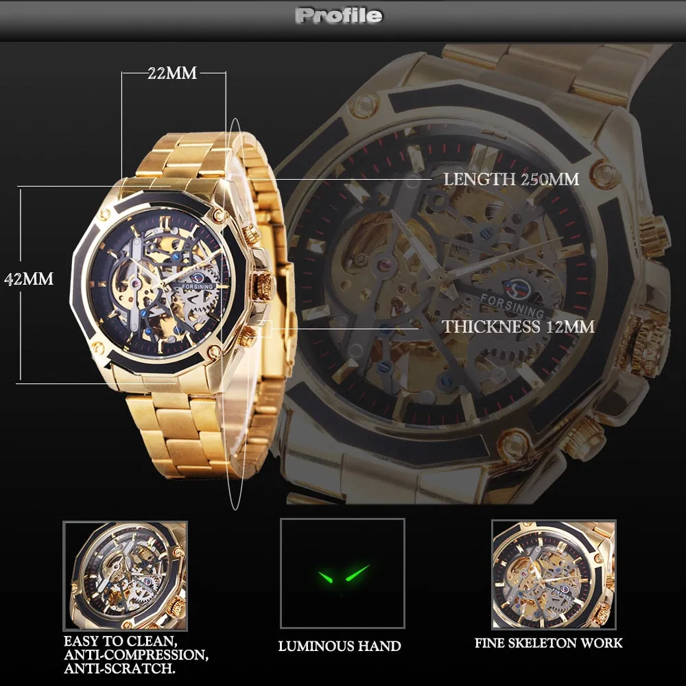 Business Men's Mechanical Automatic Skeleton Watches