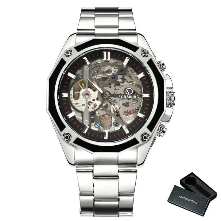 Business Men's Mechanical Automatic Skeleton Watches