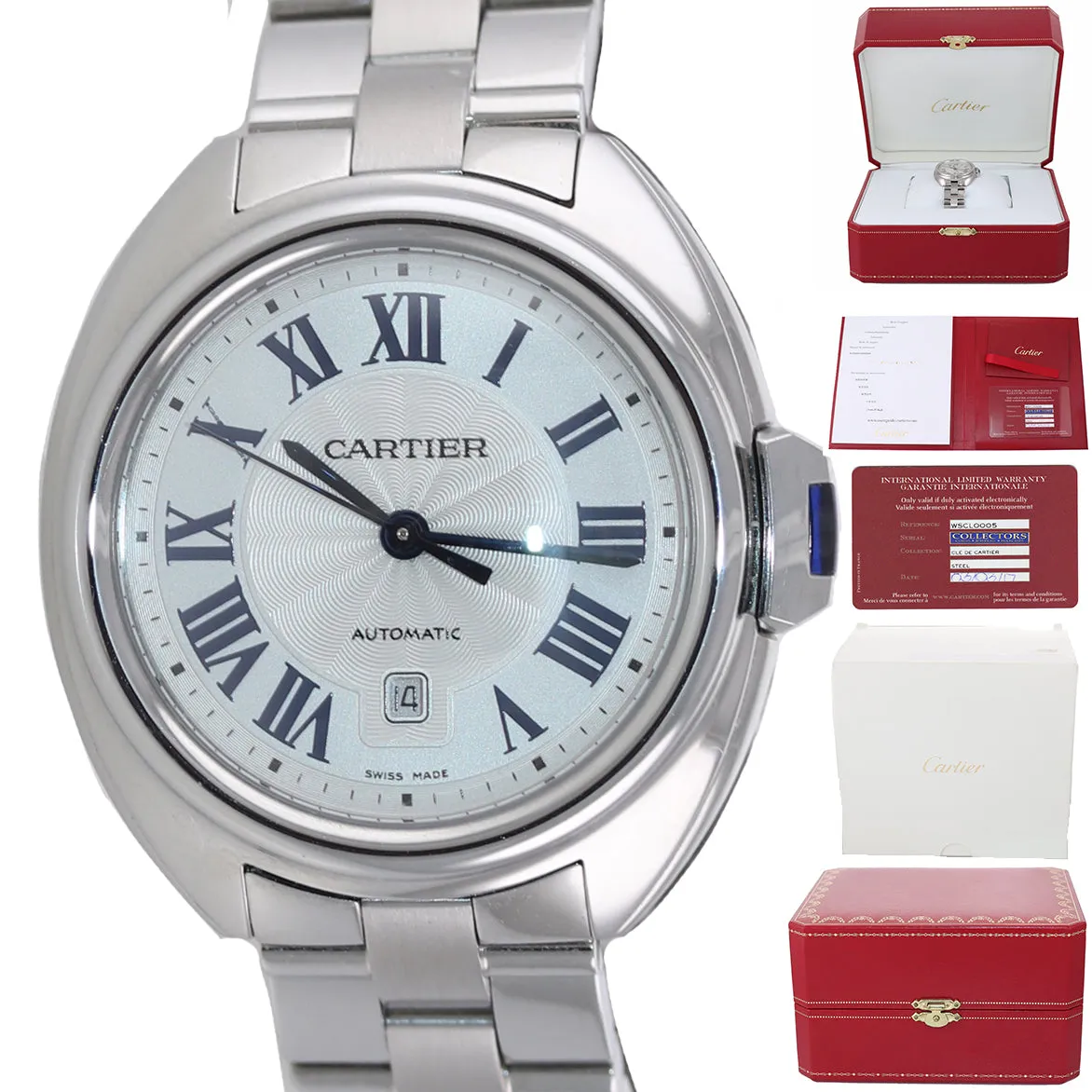 Cartier Clé Cle Automatic WSCL0005 3867 31mm Stainless Steel Watch Box Papers