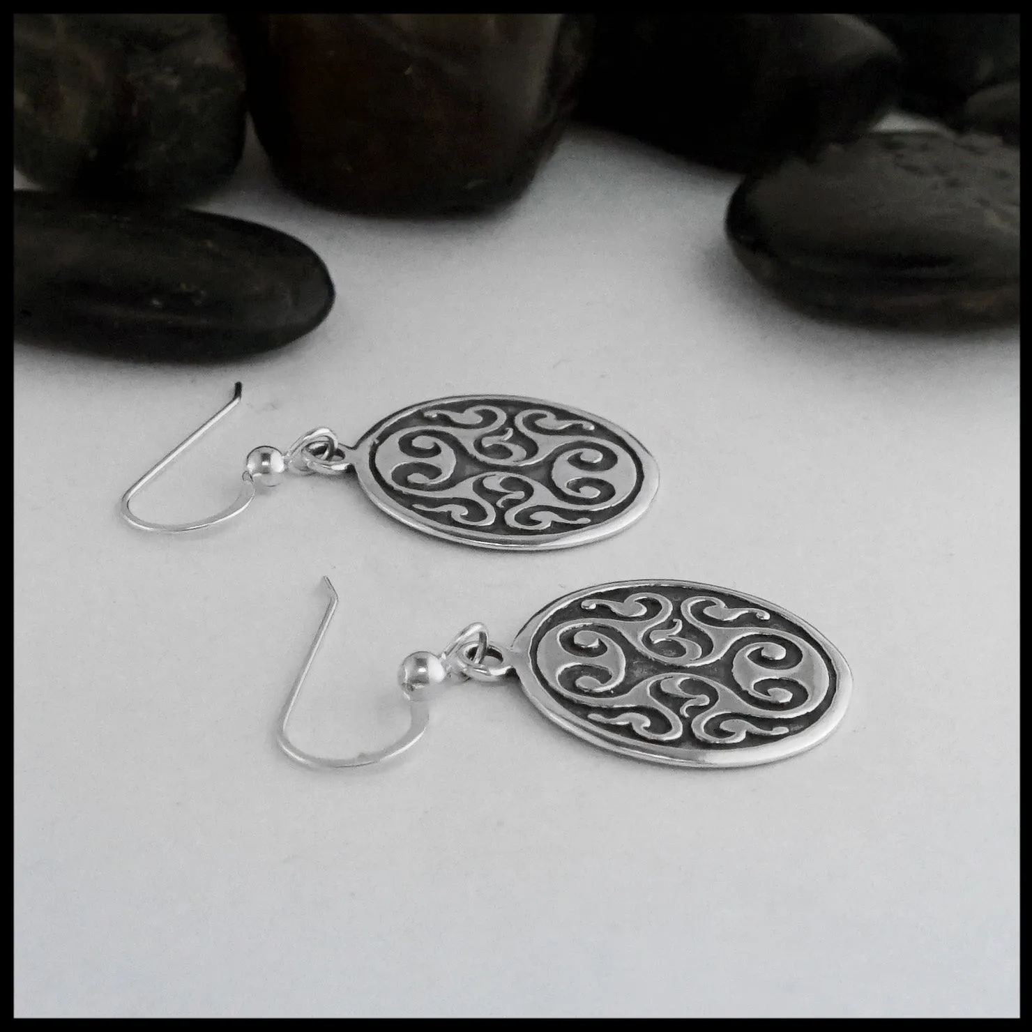 Celtic Spiral Heart Earrings