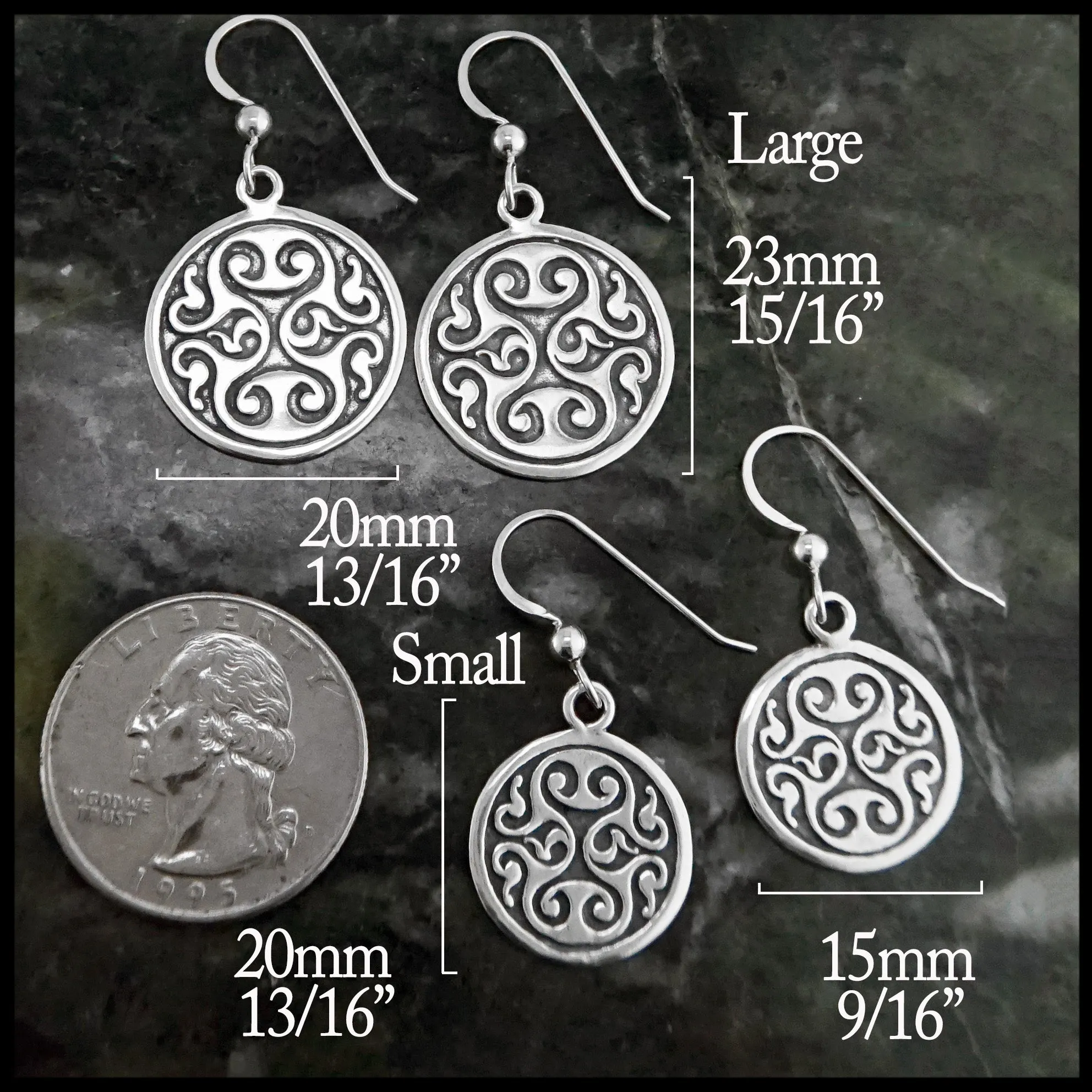 Celtic Spiral Heart Earrings