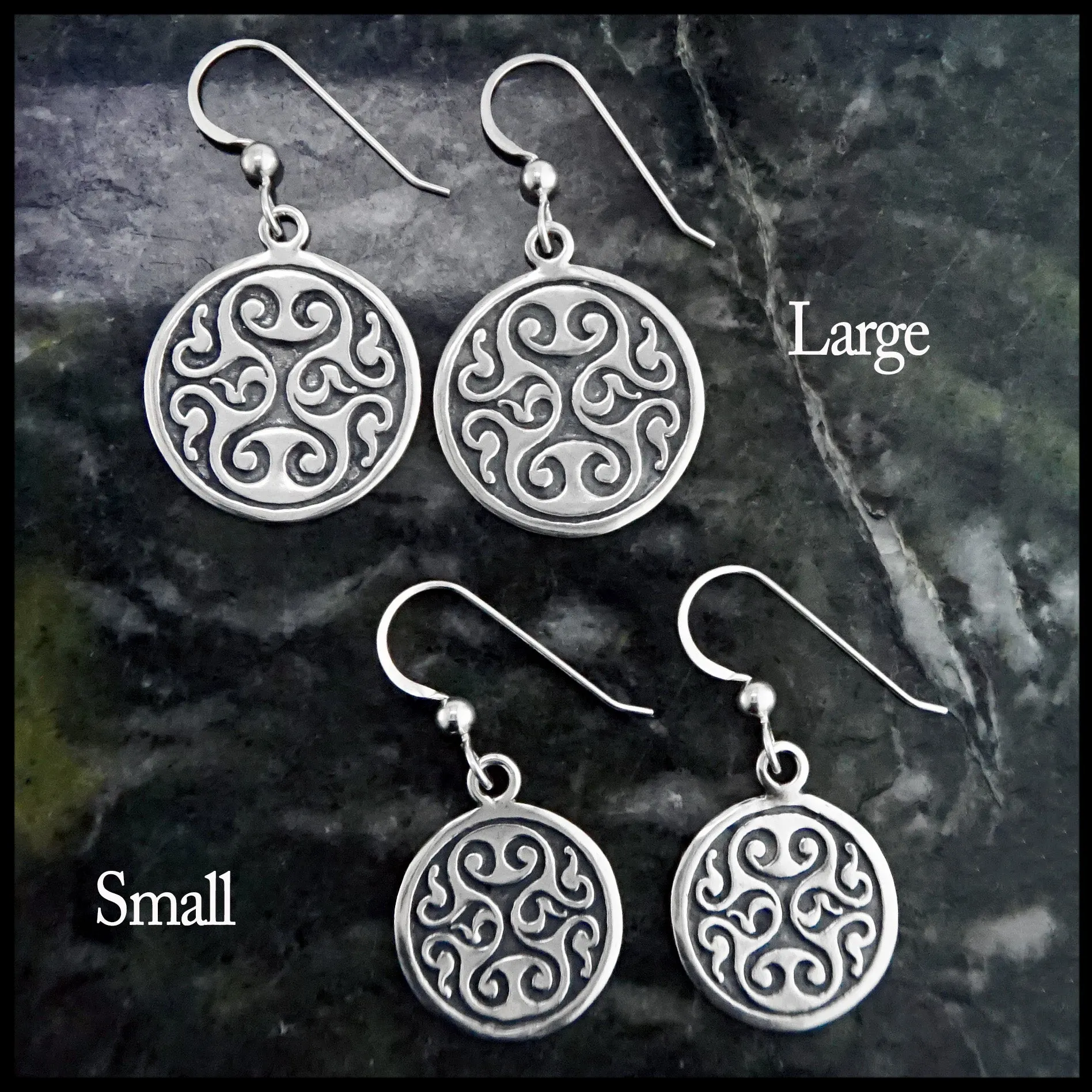 Celtic Spiral Heart Earrings