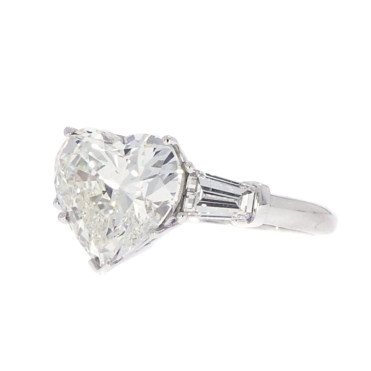 Certified 5.02 ct. Heart Shaped Diamond Platinum Engagement Ring