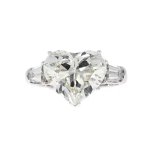 Certified 5.02 ct. Heart Shaped Diamond Platinum Engagement Ring