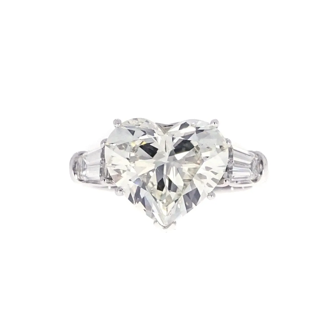 Certified 5.02 ct. Heart Shaped Diamond Platinum Engagement Ring