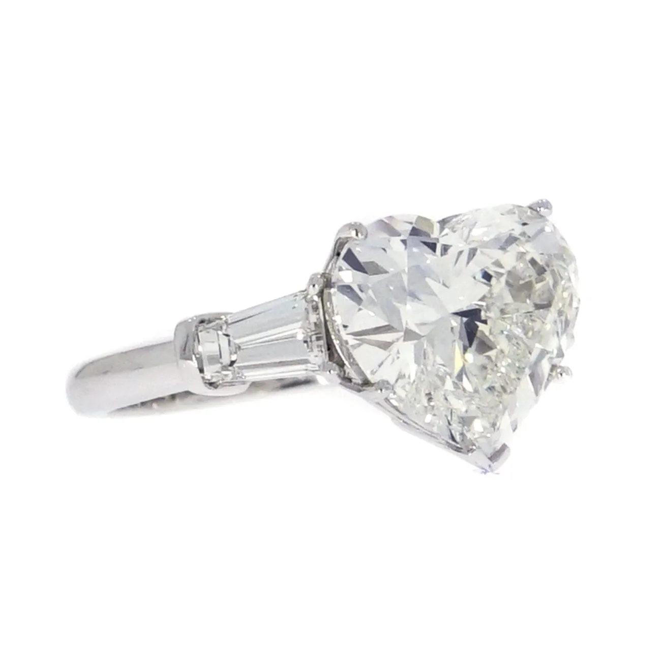 Certified 5.02 ct. Heart Shaped Diamond Platinum Engagement Ring