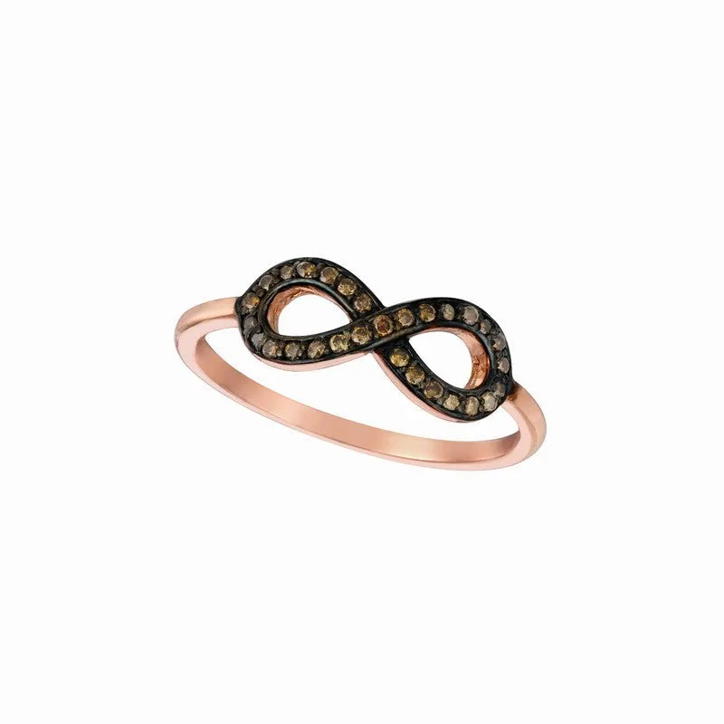 CHAMPAGNE DIAMOND INFINITY RING 14K GOLD (0.15 CTW)