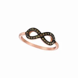 CHAMPAGNE DIAMOND INFINITY RING 14K GOLD (0.15 CTW)