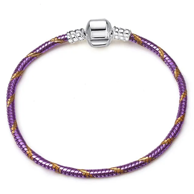 CHIELOYS High Quality Authentic Silver Color Snake Chain Fine Bracelet Fit European Charm Bracelet for Women DIY Jewelry Making
