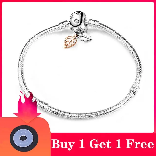 CHIELOYS High Quality Authentic Silver Color Snake Chain Fine Bracelet Fit European Charm Bracelet for Women DIY Jewelry Making