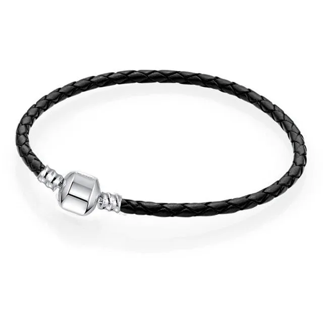 CHIELOYS High Quality Authentic Silver Color Snake Chain Fine Bracelet Fit European Charm Bracelet for Women DIY Jewelry Making