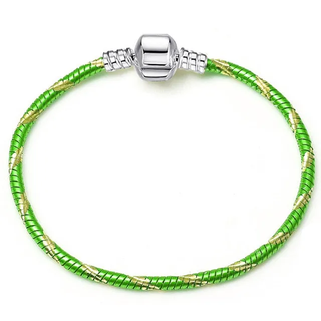 CHIELOYS High Quality Authentic Silver Color Snake Chain Fine Bracelet Fit European Charm Bracelet for Women DIY Jewelry Making