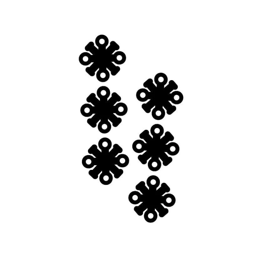 Chonky Snowflake  - 2 pair Set - Single Colour