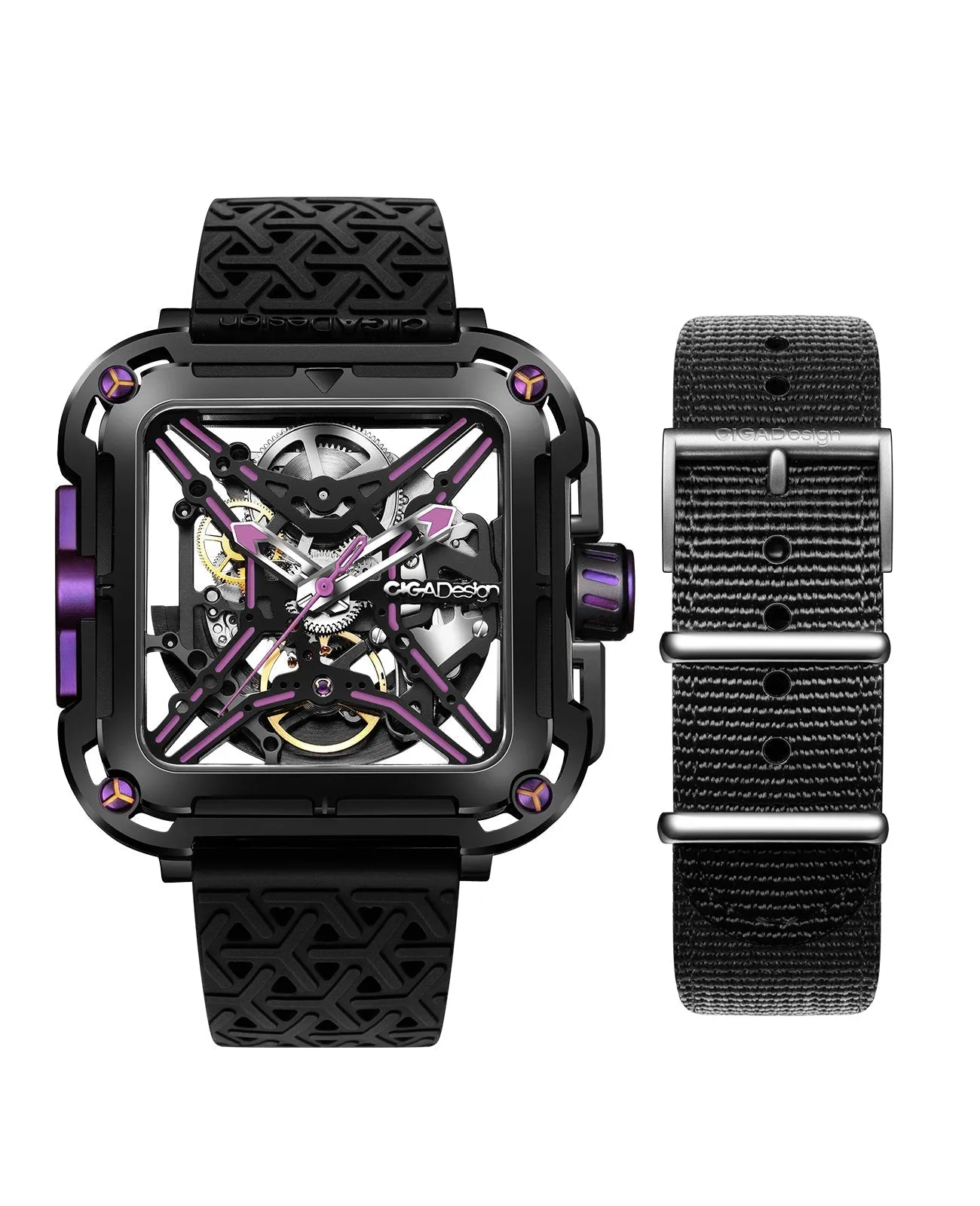 CIGA DESIGN Automatic Watch for Gents With Additional Strap - X011-BLPL-W25BK