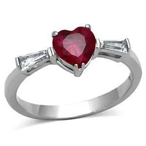 CJG1247 Wholesale Red Heart CZ Stainless Steel Ring