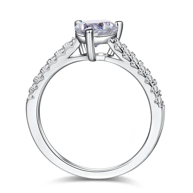 Classic 1.0ct Heart Shaped Moissanite Ring