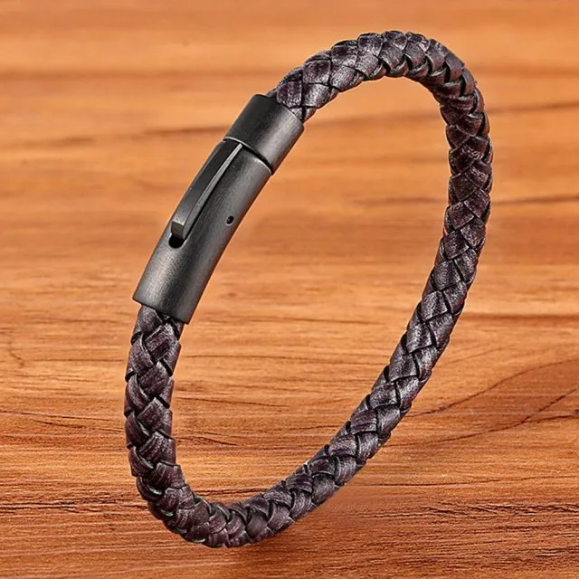 Classic Men’s Leather Accessory Bracelet