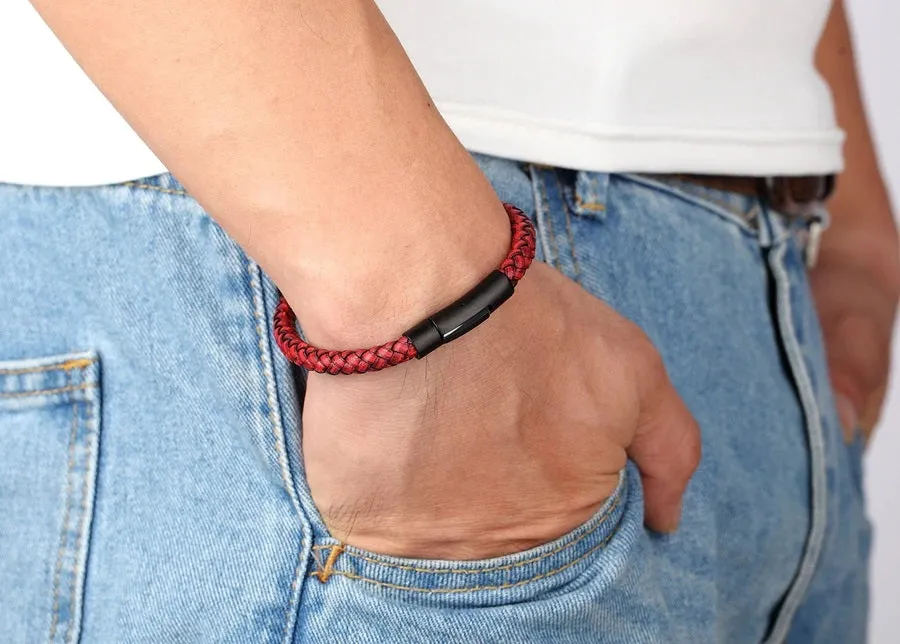 Classic Men’s Leather Accessory Bracelet