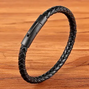 Classic Men’s Leather Accessory Bracelet