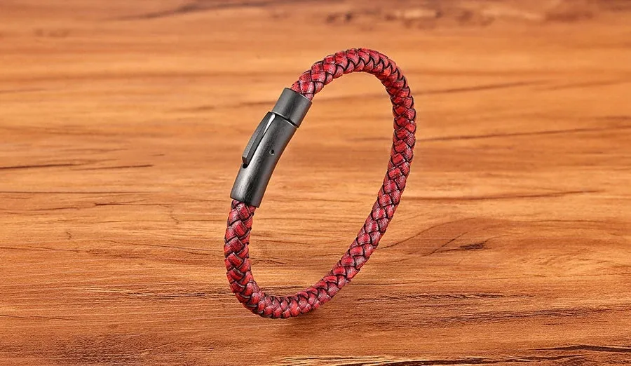 Classic Men’s Leather Accessory Bracelet