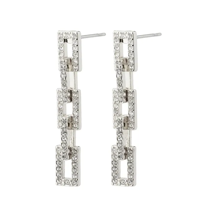 Coby Recycled Crystal Earrings - Silver Plated