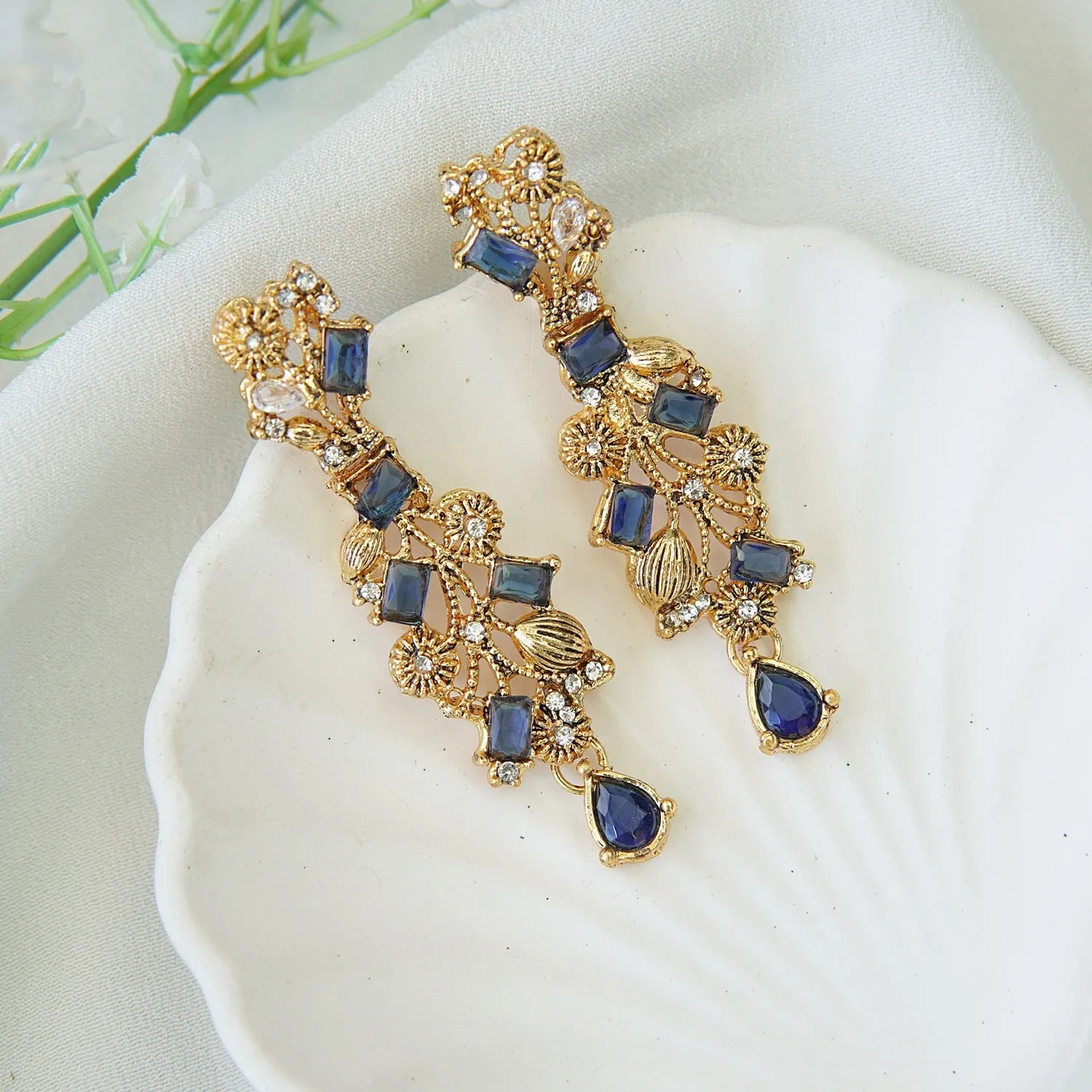 Copper Antique Semi-Precious Earrings