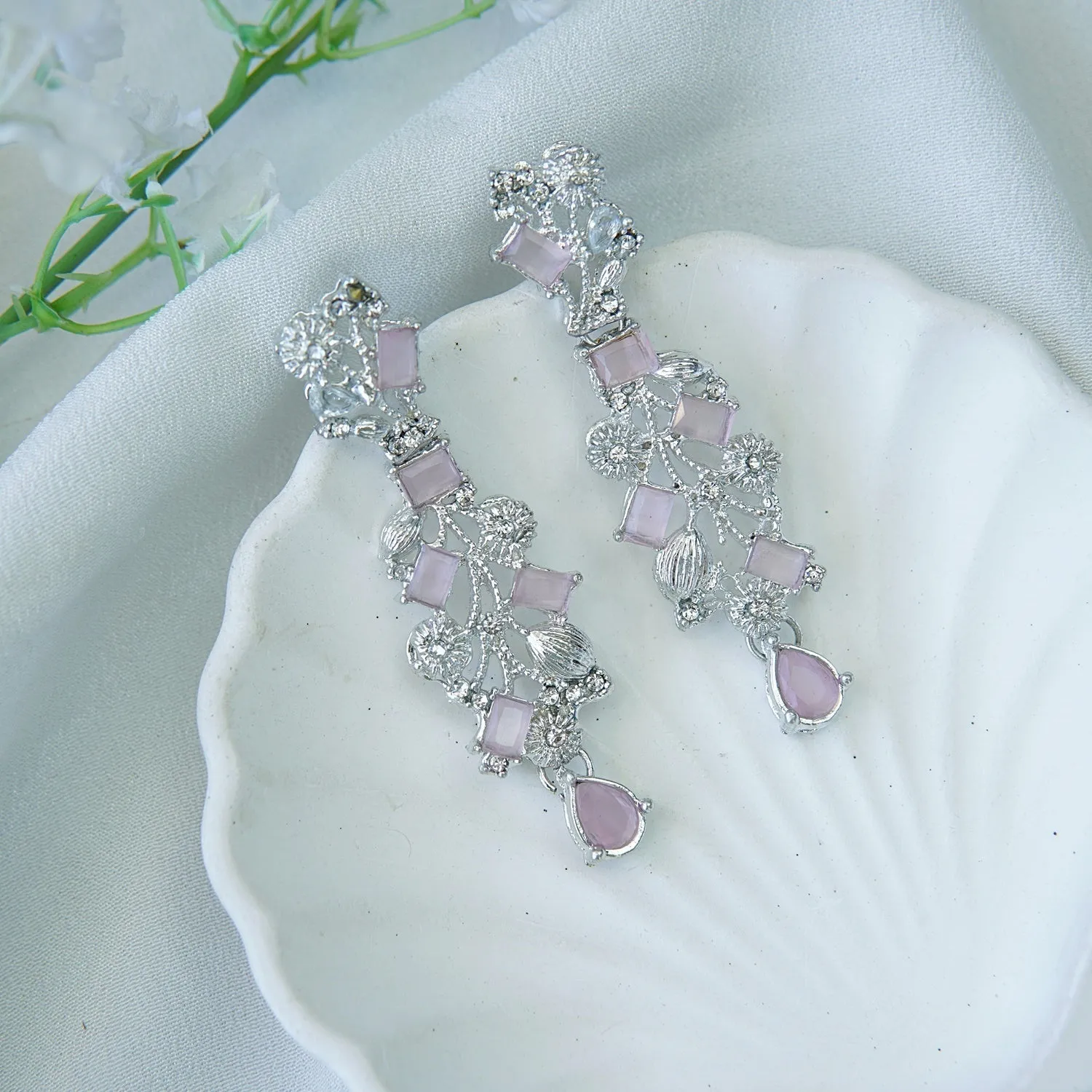 Copper Antique Semi-Precious Earrings