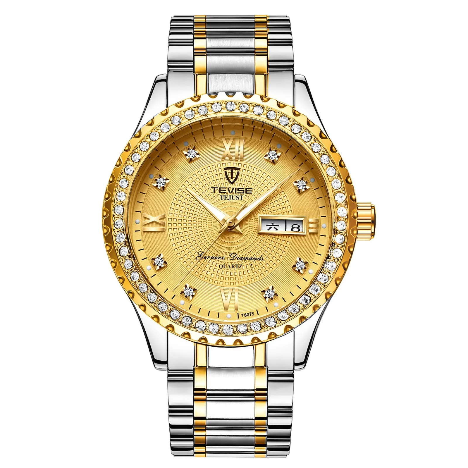 Couple Watches Quartz Gold Diamond Minimalist Wristwatches