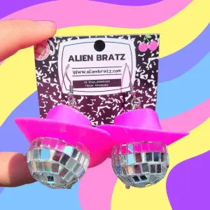 Cowgirl Disco Ball Party Earrings