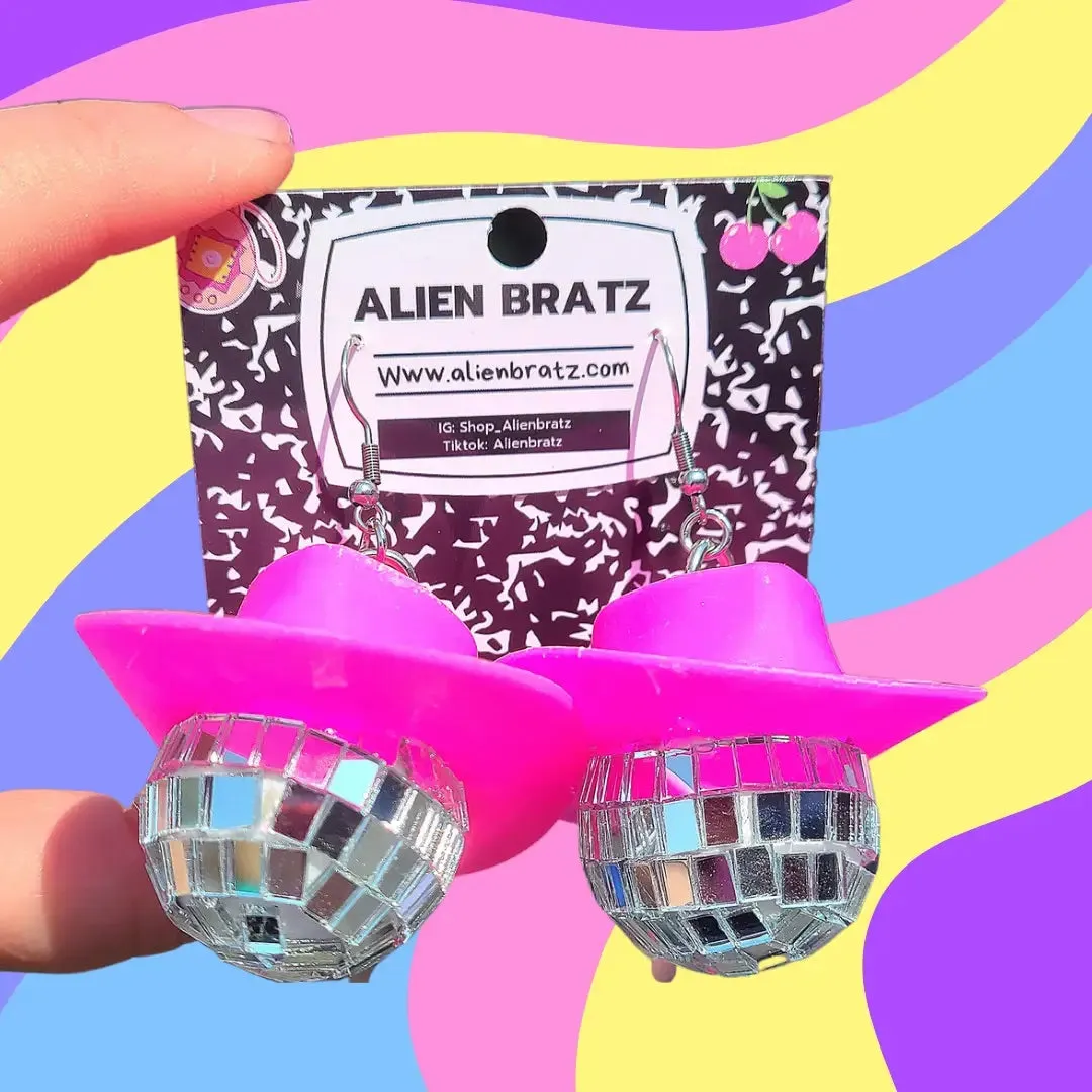 Cowgirl Disco Ball Party Earrings