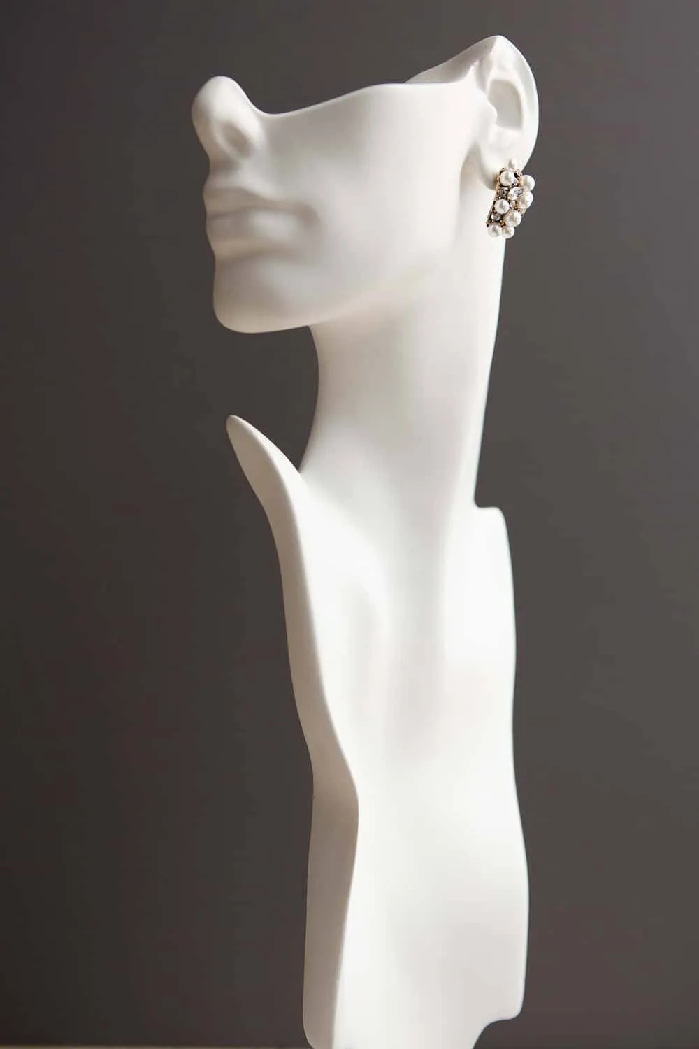 Crystal Pearl Cluster Stud Earrings