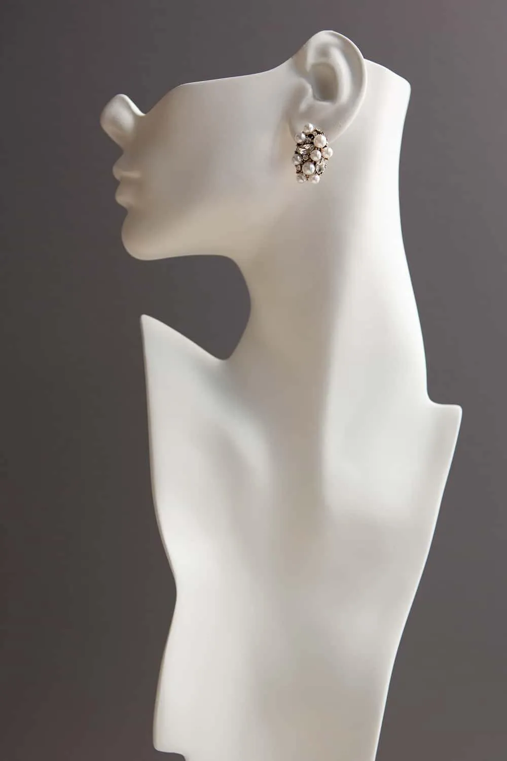 Crystal Pearl Cluster Stud Earrings