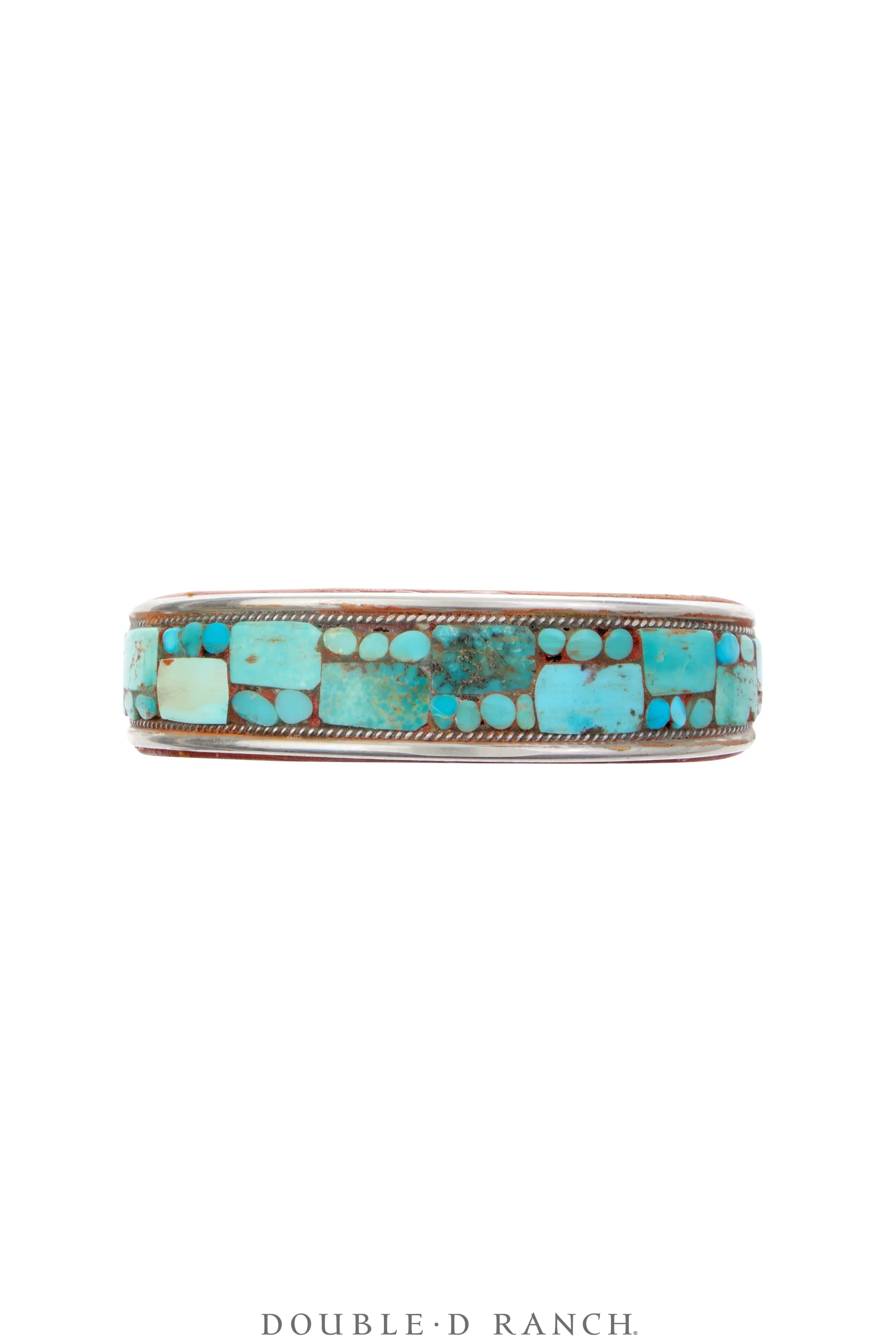 Cuff, Inlay, Turquoise, Leather Lined, Artisan, Charlie Favour, Contemporary, 3891