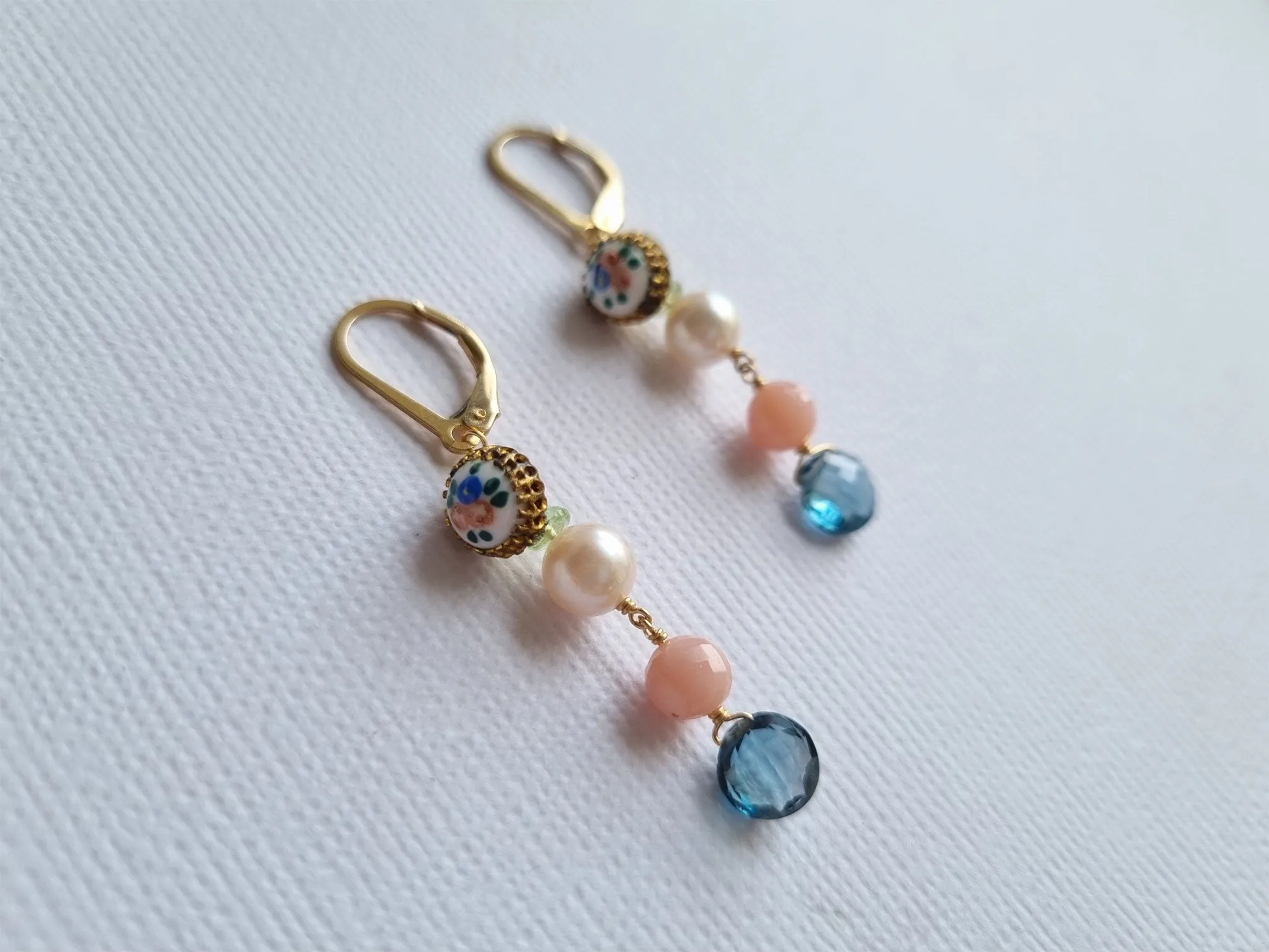 cute as a button antique earrings
