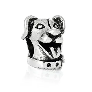 Cute Dog Head Charm Bead for European Snake Chain Charm Bracelet
