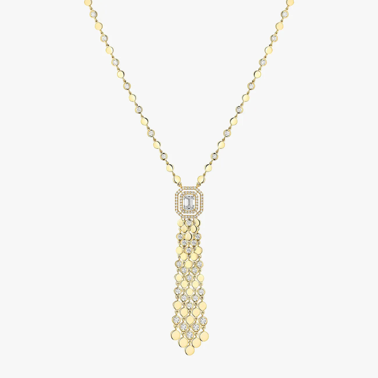 D-Vibes Tassel 18K Yellow Gold Diamond Necklace