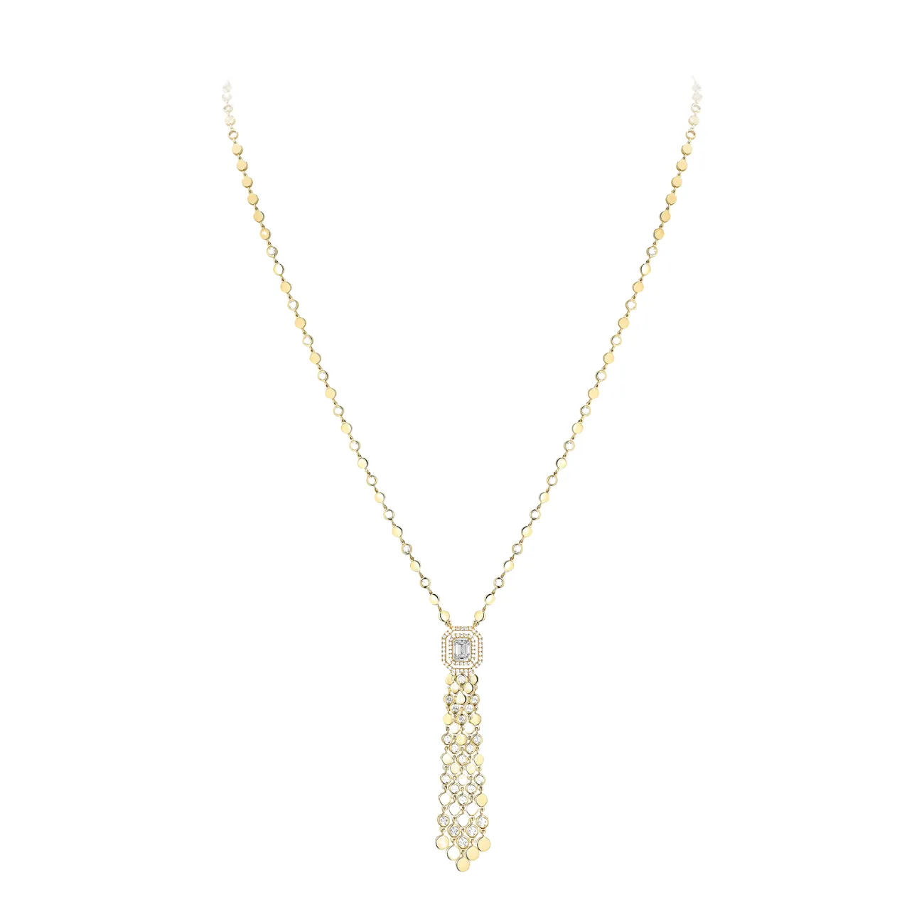 D-Vibes Tassel 18K Yellow Gold Diamond Necklace