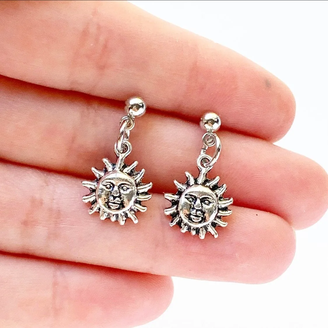 Dangly Sun Stud Earrings