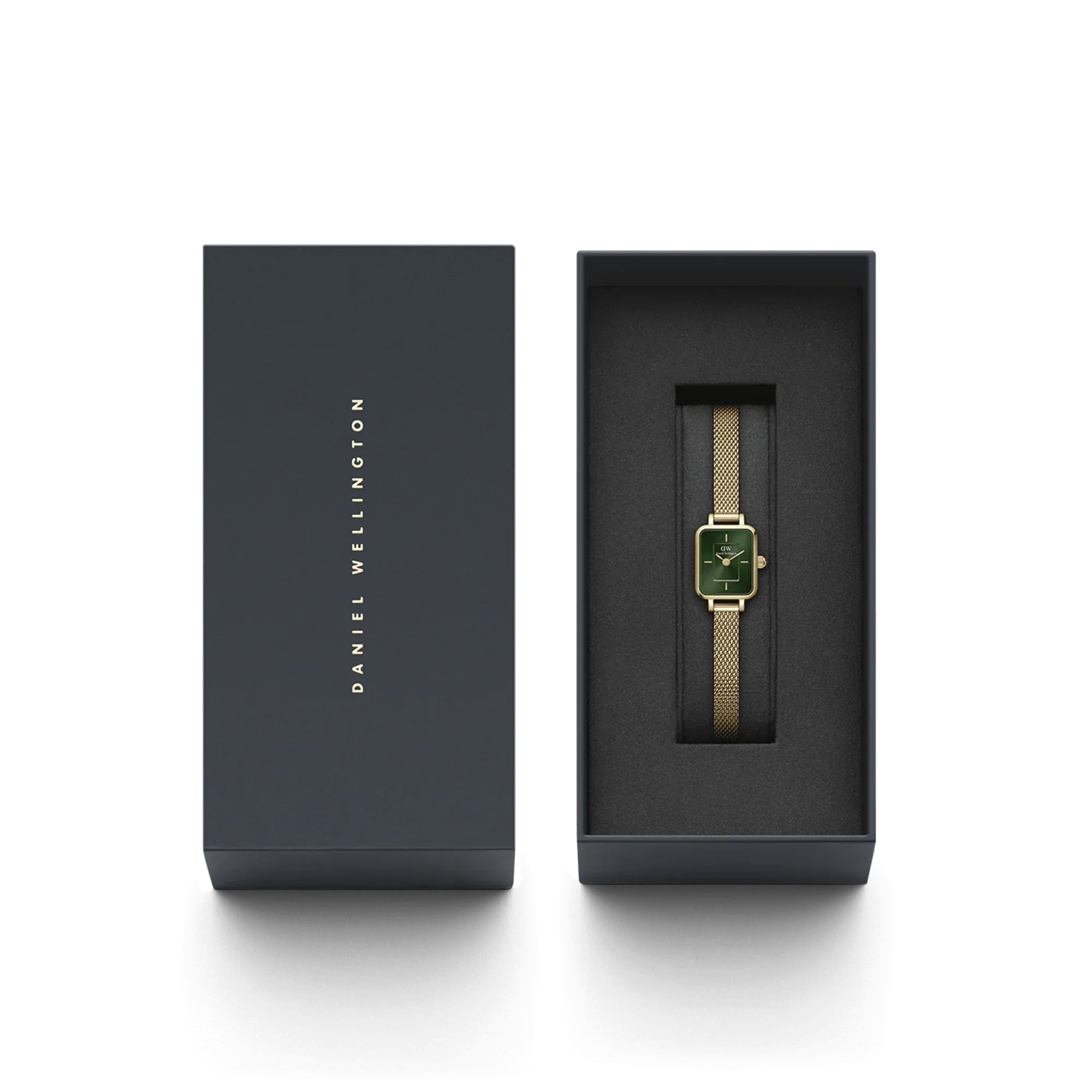Daniel Wellington Quadro Mini Ladies  Gold Green Emerald Watch DW00100653