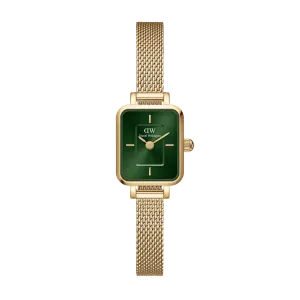 Daniel Wellington Quadro Mini Ladies  Gold Green Emerald Watch DW00100653