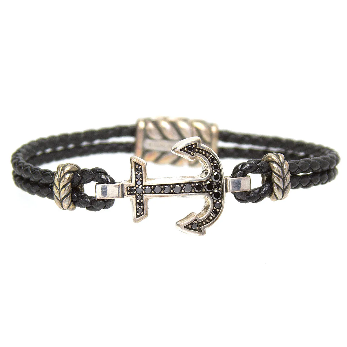 David Yurman Maritime Anchor Bracelet with Black Diamonds