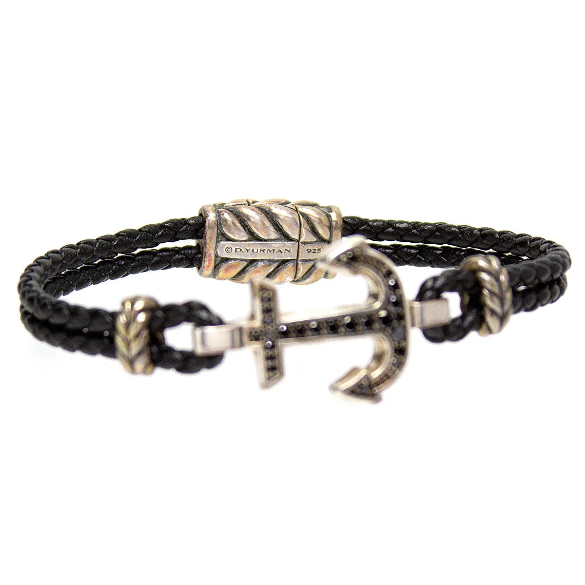 David Yurman Maritime Anchor Bracelet with Black Diamonds