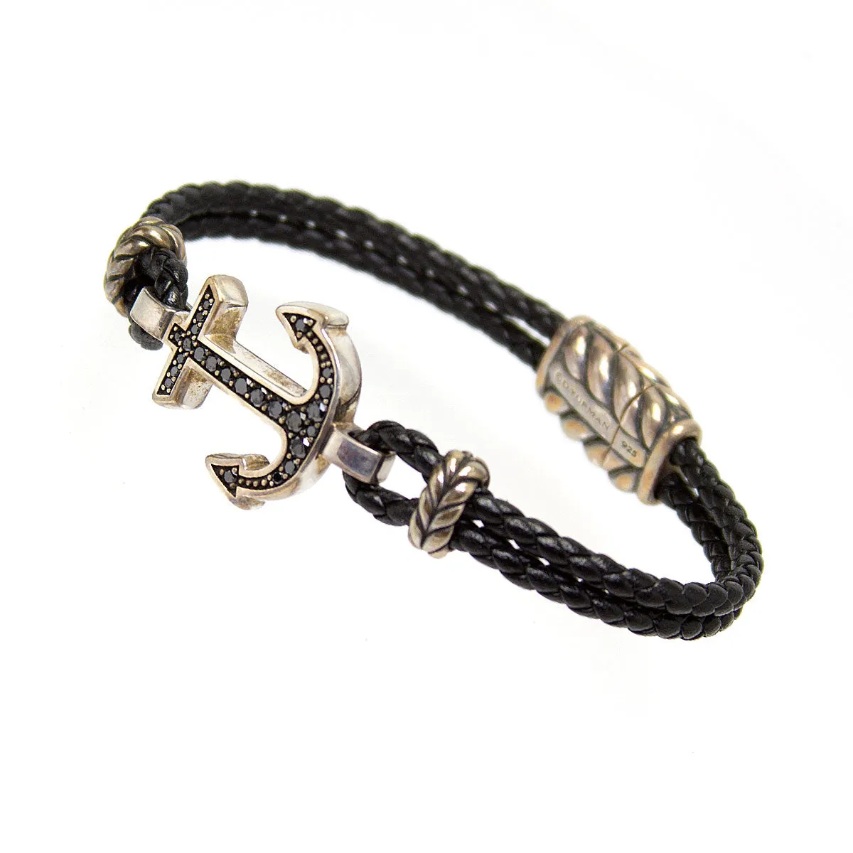 David Yurman Maritime Anchor Bracelet with Black Diamonds