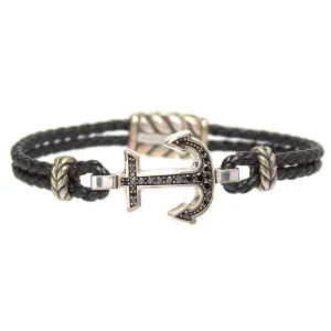 David Yurman Maritime Anchor Bracelet with Black Diamonds