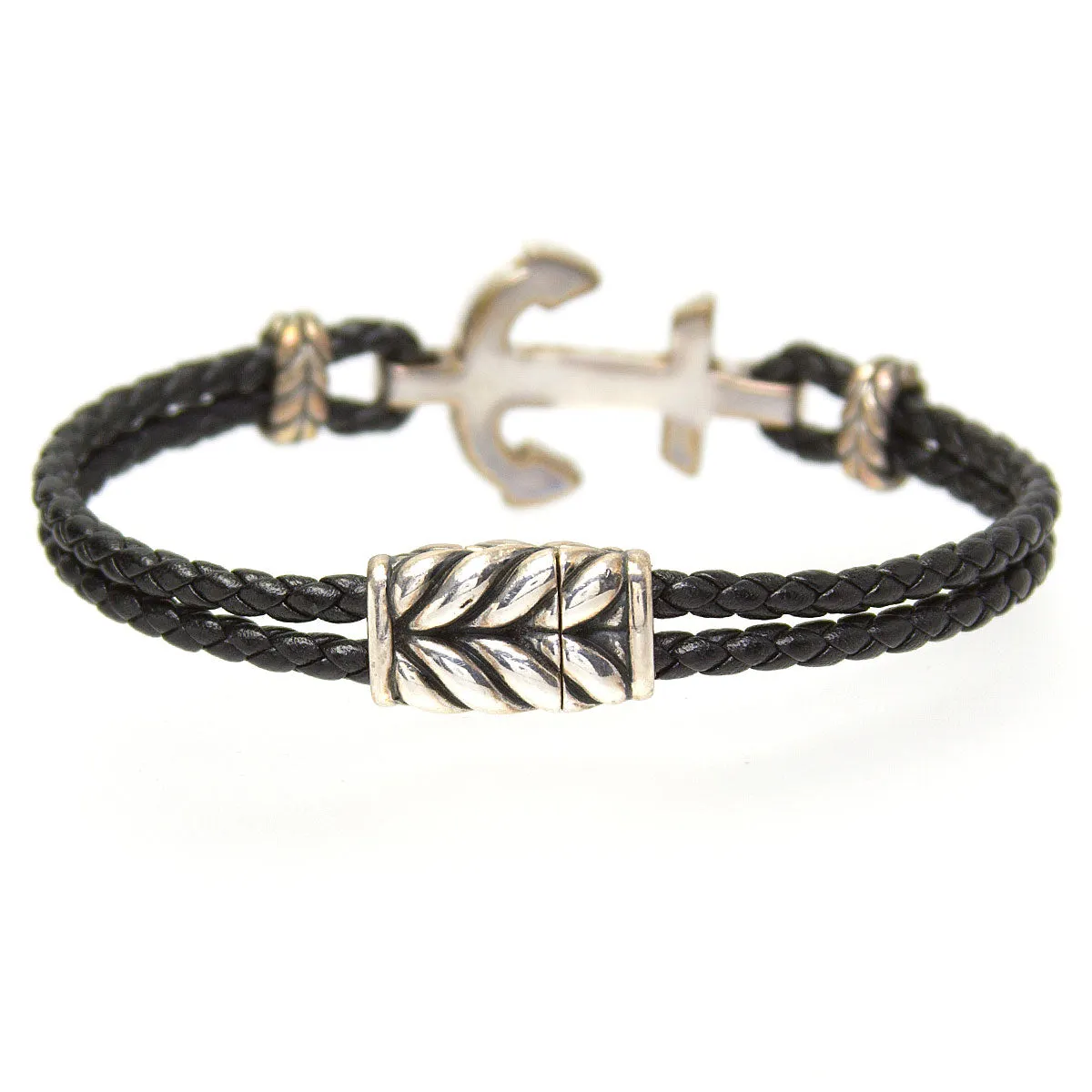 David Yurman Maritime Anchor Bracelet with Black Diamonds