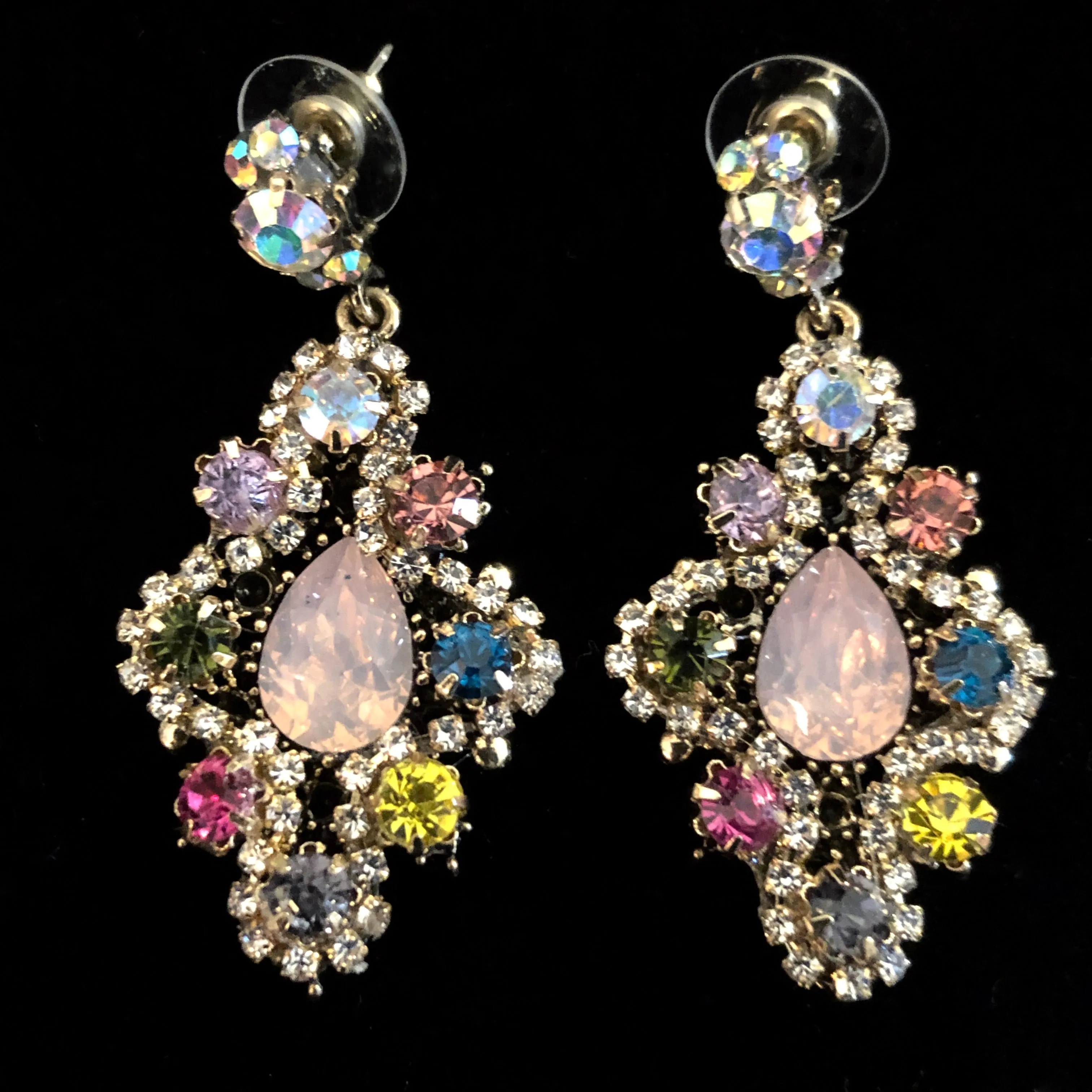 DELICATE RENAISSANCE STYLE  PASTEL JEWEL EARRINGS