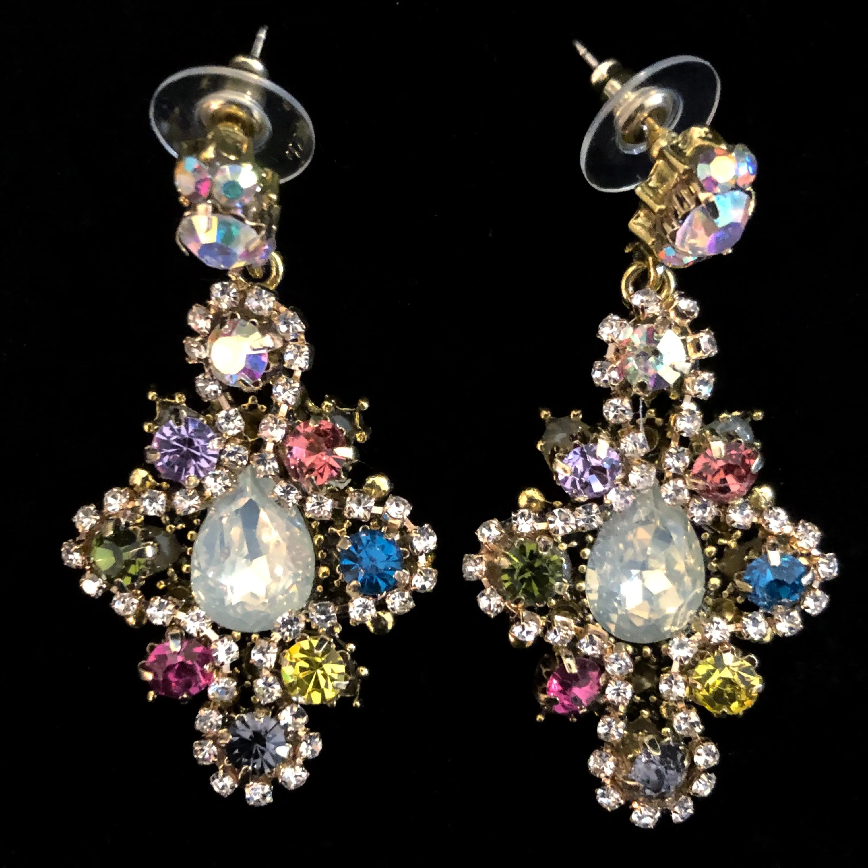 DELICATE RENAISSANCE STYLE  PASTEL JEWEL EARRINGS