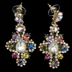 DELICATE RENAISSANCE STYLE  PASTEL JEWEL EARRINGS